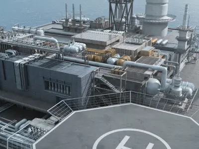 Oil Platform 3D model 3