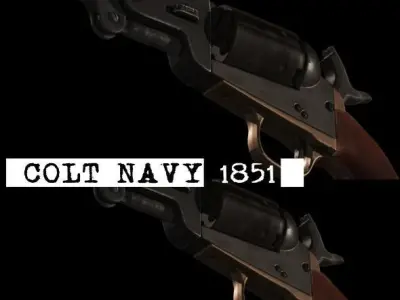 Colt Navy 1851 Low-poly 3D model purchase