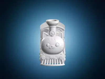 Kawaii Cat Locomotive 3D Print Model 3D print model