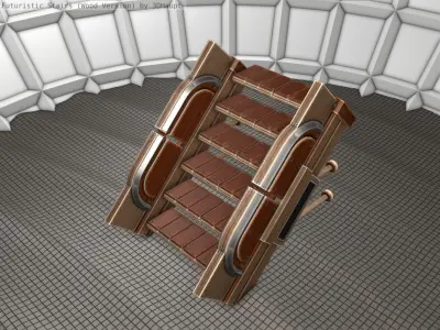Wood Stairs Construction Element 21  Low-poly 3D model
