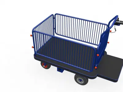 Market Trolley Transport Platform 3D model