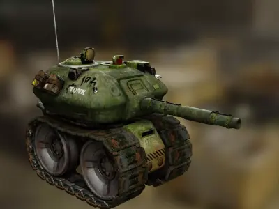 Tonk tank Low-poly 3D model