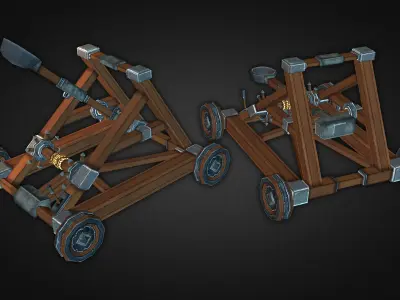 Catapult Kit Low-poly 3D model