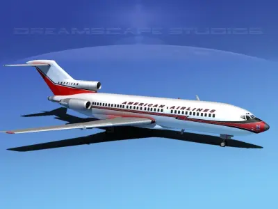 Boeing 727-100 American Airlines 2 3D model