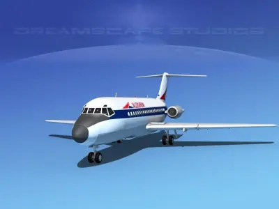 Douglas DC-9-20 Allegheny Airlines  3D model