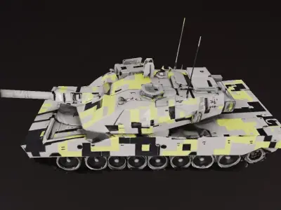 Urban Camo Battle Tank 3D Model Low-poly 3D model