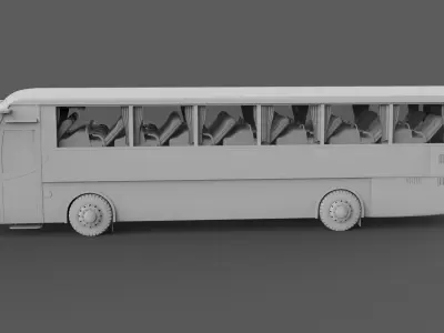 Bus 3d model Low-poly 3D model