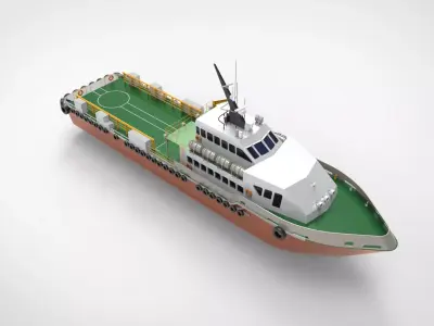 Harbour crewboat 3D model