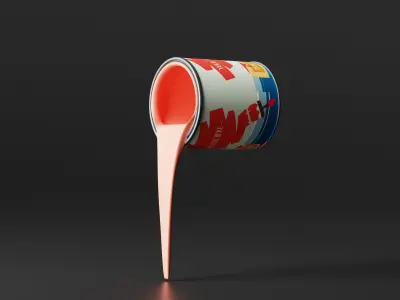 Paint Cans Low-poly 3D model purchase