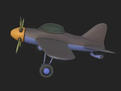 airplane sport 1 cartoon Free low-poly 3D model
