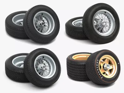 Classic Racing Wheels Bundle 3D Model Pack purchase