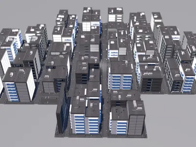 Buildings City building industrial park commercial housing 3D model V16