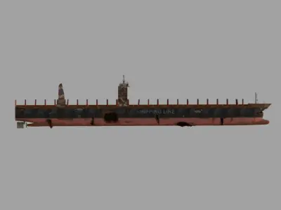 rusty container ship 3D model