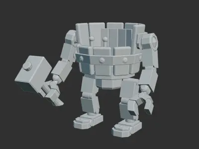 Game-Ready Rig Low-Poly Battle Machine Clash of Clans Inspired Low-poly 3D model