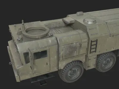 Russian K720 Iskander SS-X-26 Campaign tactical missile Low-poly 3D model