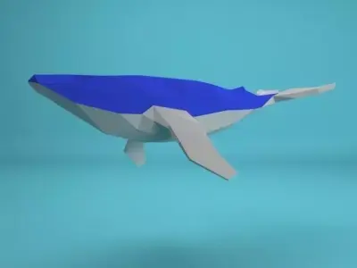 low-poly whale 3D model