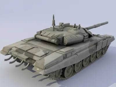 T 90 Russian Tank Low-poly 3D model