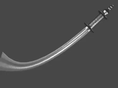 Indian Khora sword Low-poly 3D model