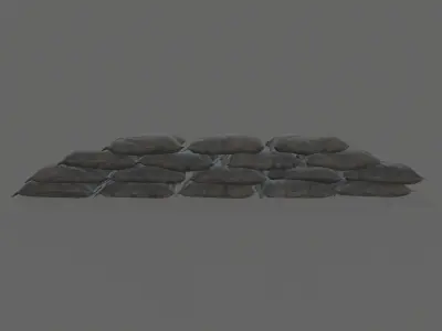 Sack Barricade Low-poly 3D model
