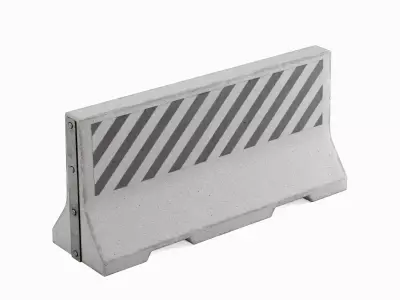 Large Concrete Barrier 03 Low-poly 3D model