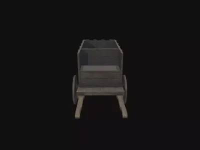 Medieval Carriage V04 Low-poly 3D model