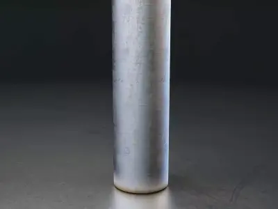 Metallic Cylinder Bollard Set Low-poly 3D model