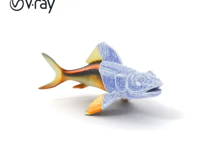 Dragonfish Stomias Boa Realistic 3D Model Pack Low-poly 3D model