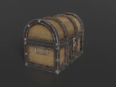 Treasure Chest Low Poly PBR Free low-poly 3D model