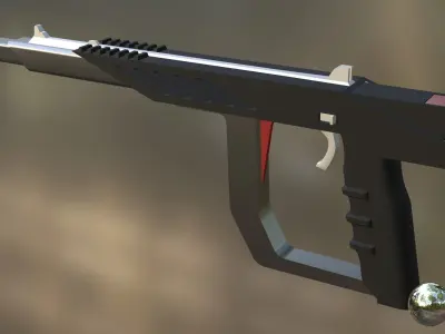 Laser Blaster Gun Low-Poly Rigged Model Low-poly 3D model