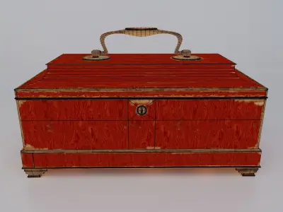 Old Tea Chest Low-poly 3D model