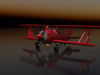 Lowpoly plane 3D model Low-poly 3D model