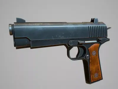 Stylized M1911 Colt Low-poly 3D model