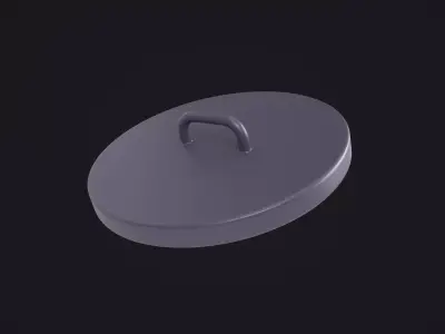 Cartoon Lid with Handle 3D model
