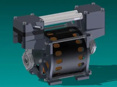 Dual piston air pump 3D model