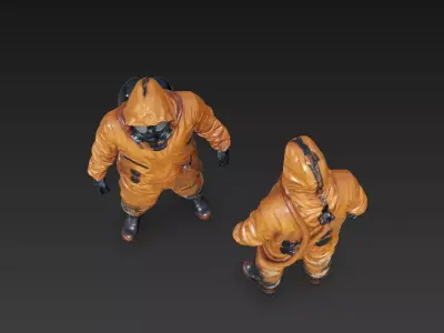 Post-Apocalyptic Hazmat Suit Character  Game Ready Survival Gear 3D model