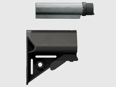 PDW Buttstock Kit - Replica Low-poly 3D model