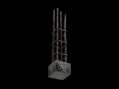 bare pillar structure 01 3D model