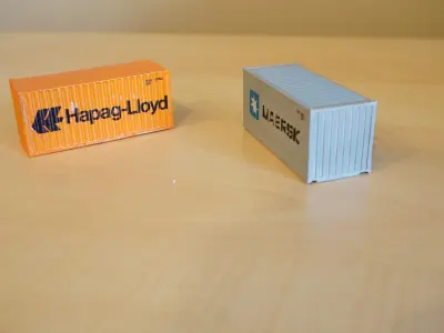 Pre supported H0 1 87 scale 20ft container 3D print model