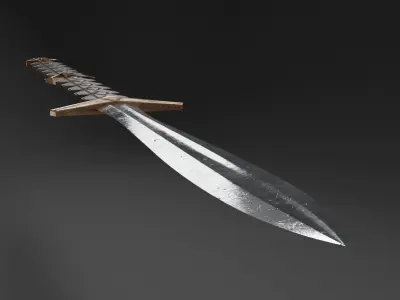 Long handle sword Free low-poly 3D model