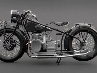 Vintage Motorcycle Low-poly 3D model purchase