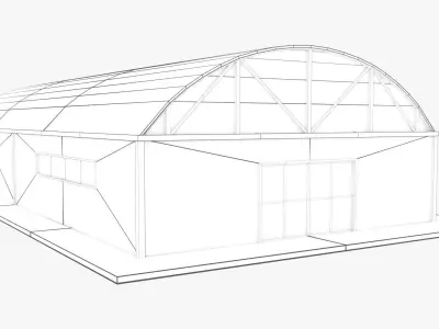 Warehouses Pack - Blue  Low-poly 3D model
