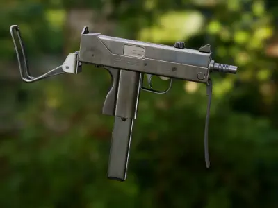 Game-ready MAC-11 gun for gta san andreas Low-poly 3D model