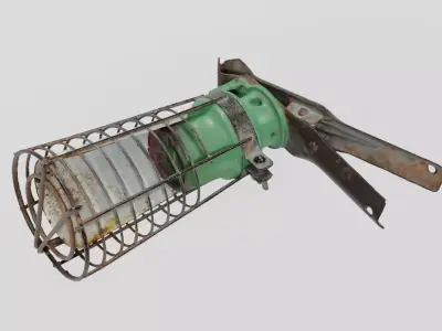 Work Light Cage Lamp  photogrammetry scan PBR 4K textures Low-poly 3D model