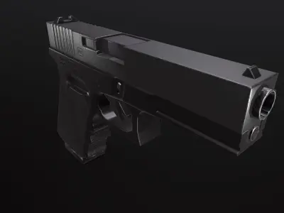 Pistol Glock 17 Bonus Bullet Low-poly 3D model