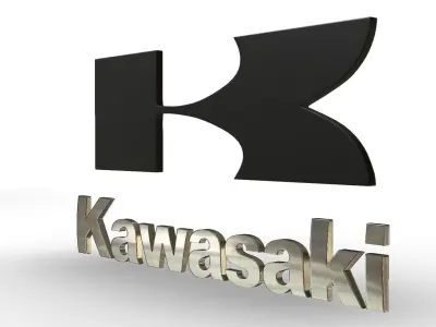 kawasaki logo 3D model