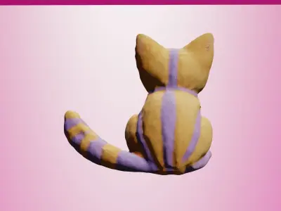 orange cat  3D model