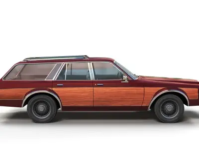 American station wagon Low-poly 3D model