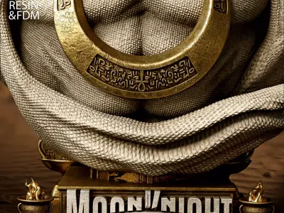 Wicked Marvel Moon Knight Portrait Bust 3D print model