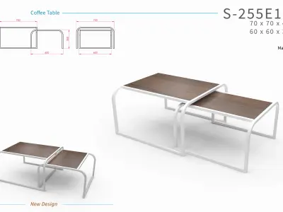 Industrial Minimalist Modern Coffee Table  Free 3D model
