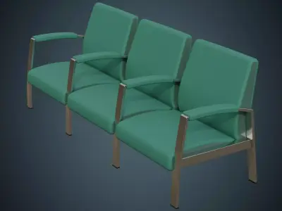 Waiting Chair 1 Basic Low-poly 3D model